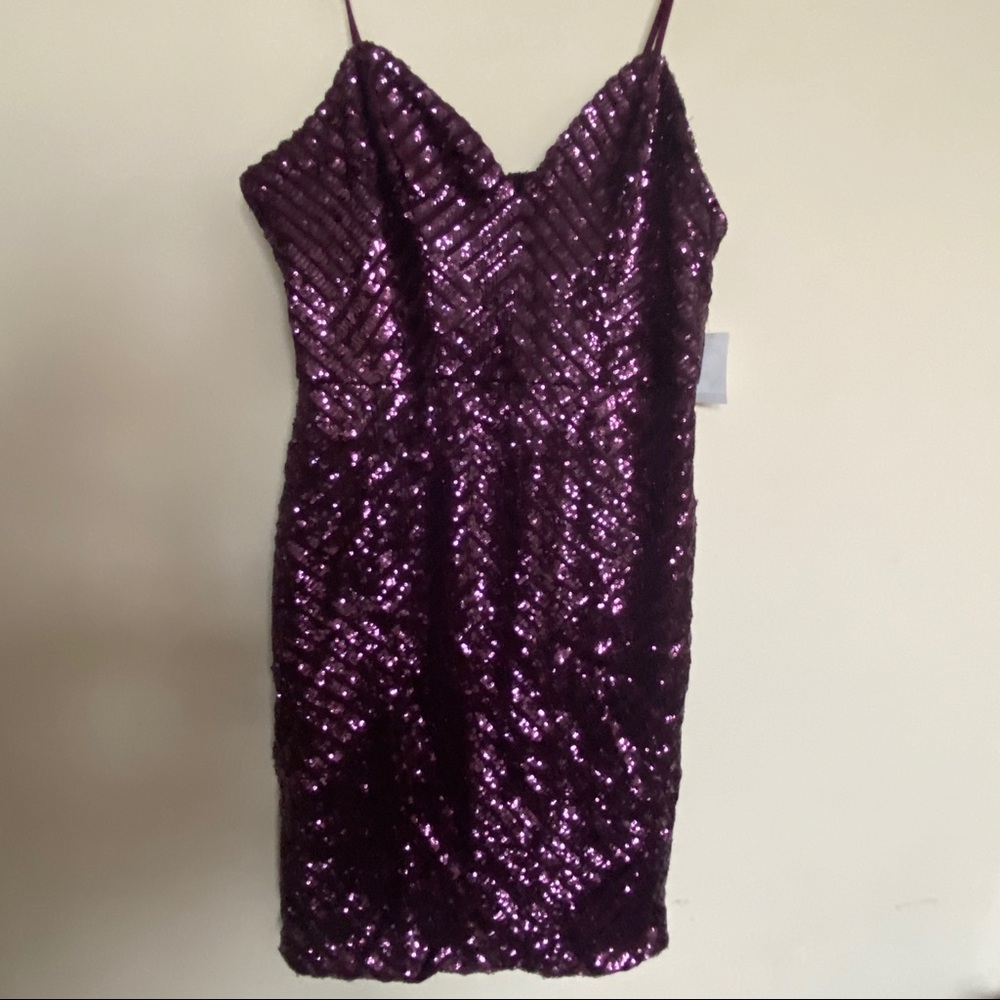 Charlotte Russe purple sparkly mini dress